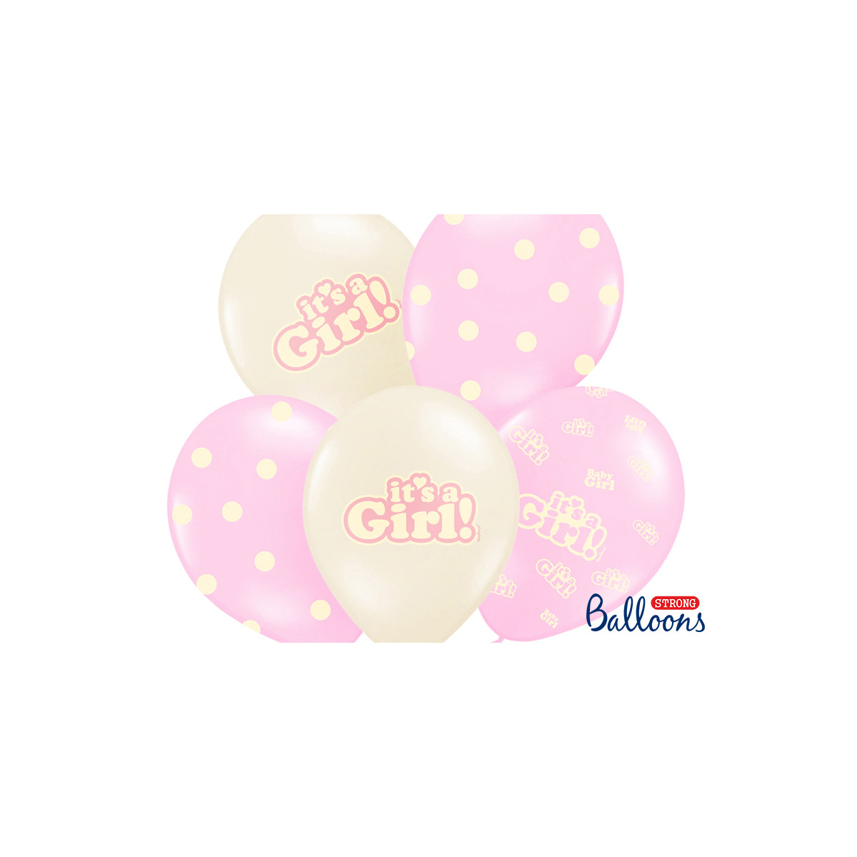 Ballon Baby Shower It's a Girl beige et rose