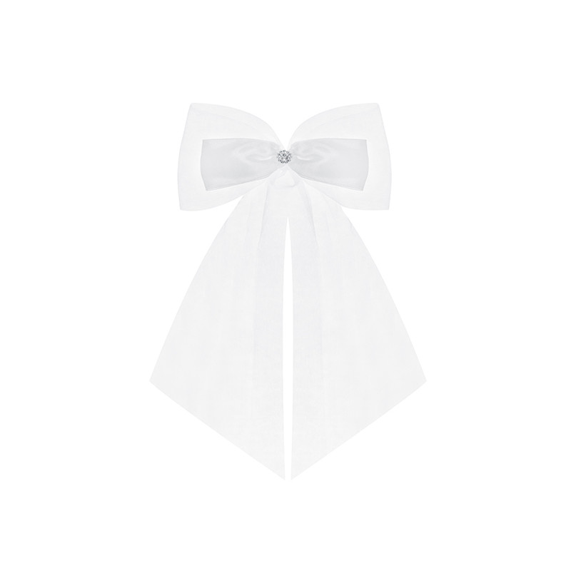 Noeud en tulle blanc