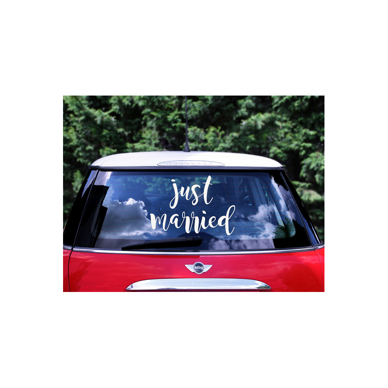 Sticker adhésif Just Married - voiture - Brindille