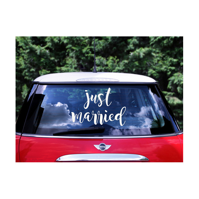 Deco Voiture Mariage Sticker Just Married