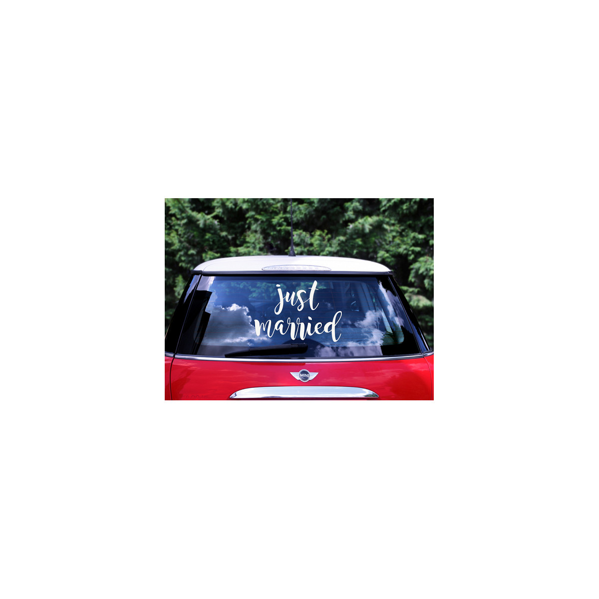 Sticker mariage pour voiture Just Married - MODERN CONFETTI