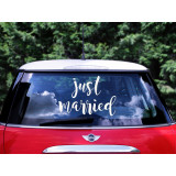 Autocollant de voiture Just Married avec cœurs, citation autocollante  murale en vinyle amovible, affiche de décoration de mode pour jour de  mariage HY2139 - AliExpress