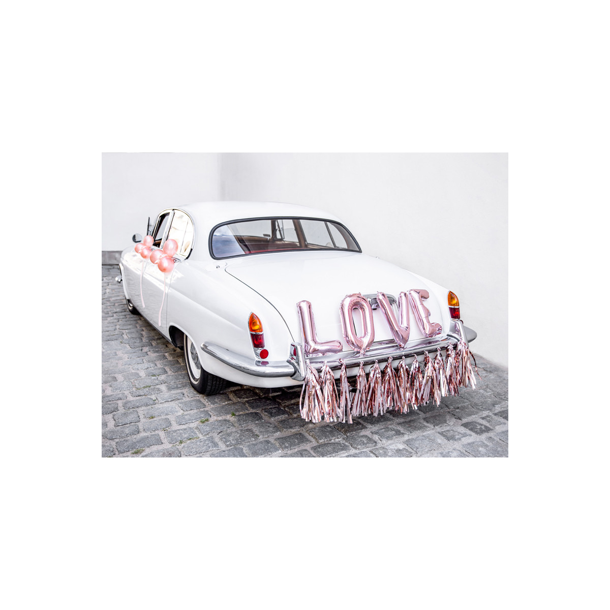 Déco Voiture Mariage Love rose gold