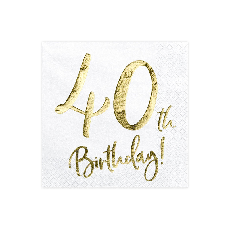 Serviette Anniversaire 40 ans OR