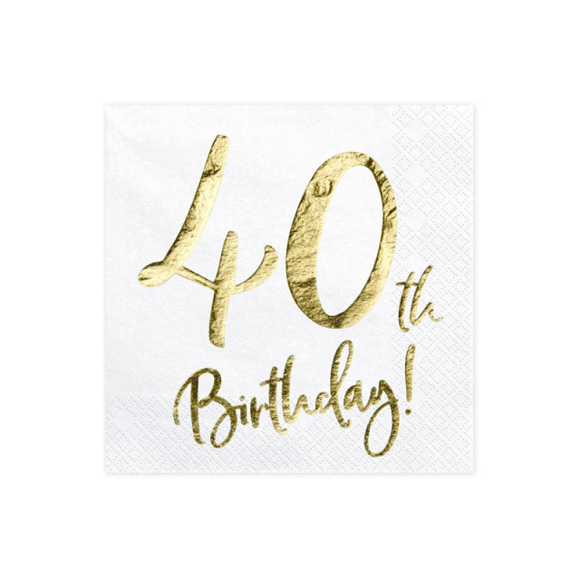 Serviette Anniversaire 40 ans OR