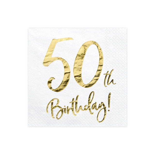 Serviette Anniversaire 50 ans OR