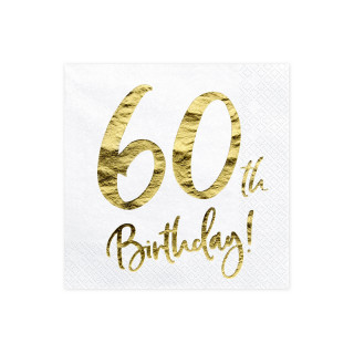 Serviette Anniversaire 60 ans OR