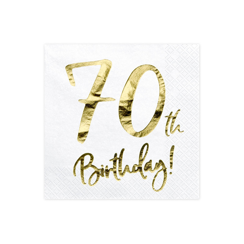 Serviette Anniversaire 70 ans OR