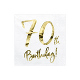 Serviette Anniversaire 70 ans OR