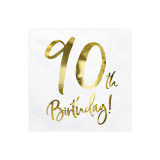 Serviette Anniversaire 90 ans OR