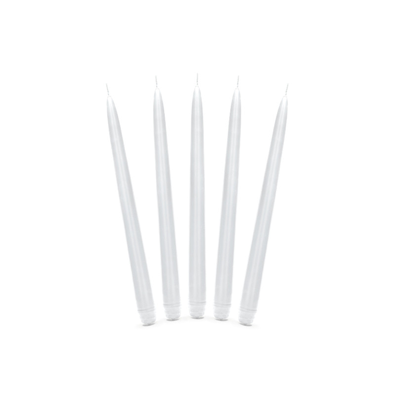 Lot De 50 Bougies Chandelier Blanches 25 Cm - Durée 7,5 H, Diamètre 2,2 Cm, Stéarine/paraffine, Marque Duni
