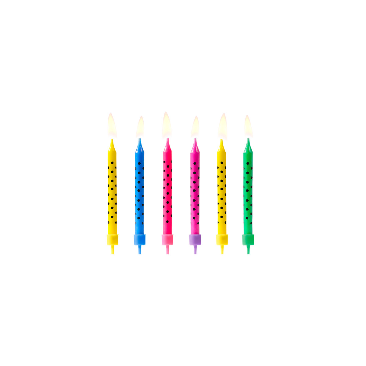 Bougies anniversaire multicolores à pois