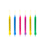 Bougies anniversaire multicolores à pois