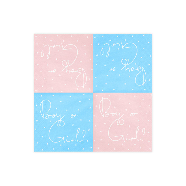 Serviettes Papier boy or girl rose et bleu