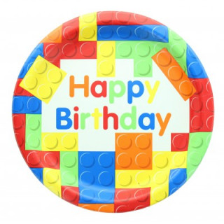 x10 Assiettes cube Happy Birthday