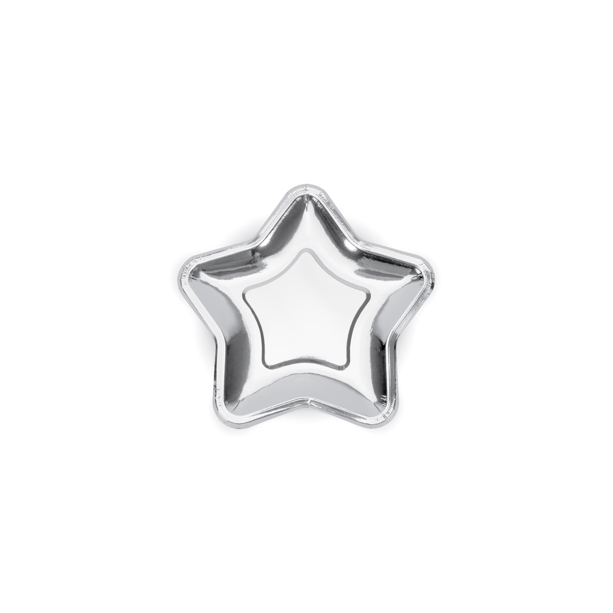assiettes forme étoile argent 18 cm