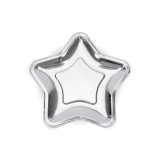 assiettes forme étoile argent 18 cm