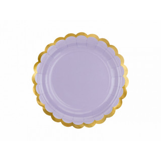 Assiette carton lilas et doré