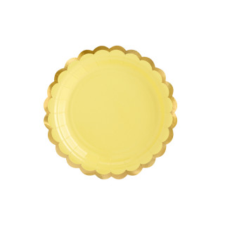 Assiette carton jaune et doré