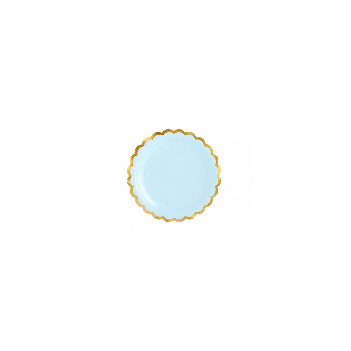 Assiette carton bleu ciel et doré