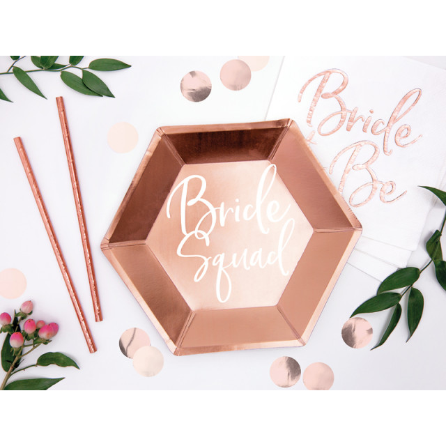 Assiette carton rose gold EVJF