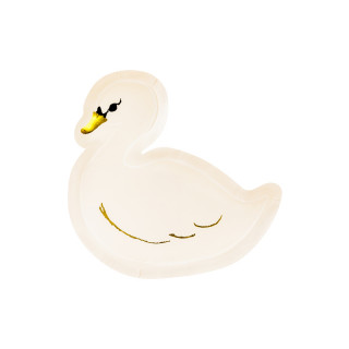 Assiette rose forme cygne