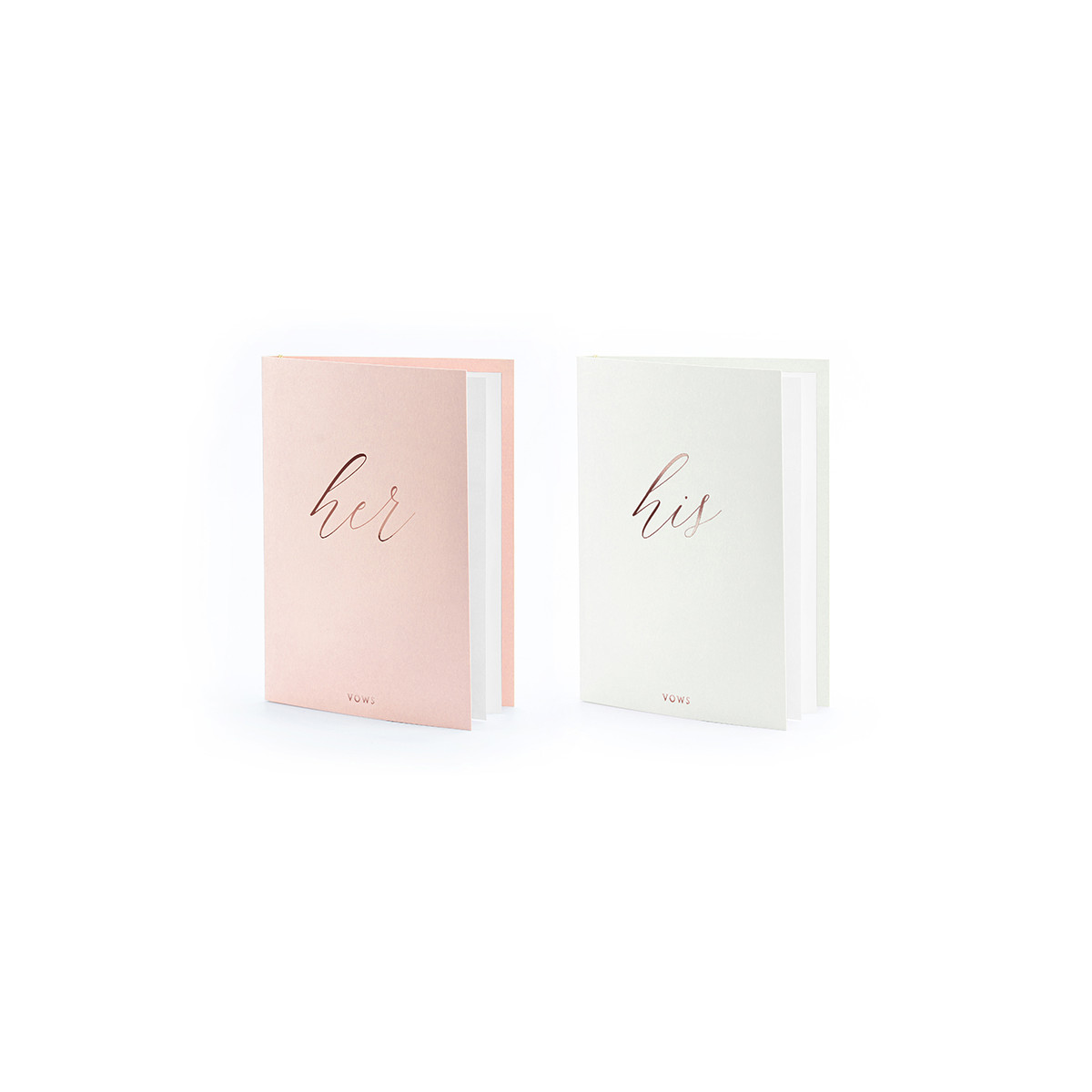 Livret de voeux Her et His blanc rose et or