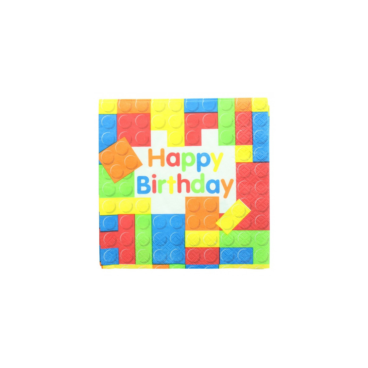 x20 Serviettes cube Happy Birthday