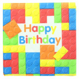 x20 Serviettes cube Happy Birthday